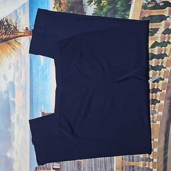 Ming Wang‎ Blue High Waist Trousers Stretch Pull on Pants Size Large - Picture 6 of 6